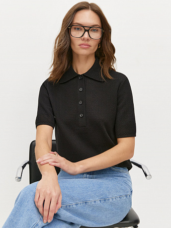 Футболка-поло с перфорацией Симоне