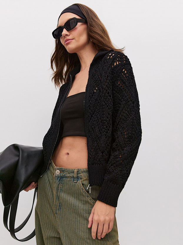 Риччи джемпер (бомбер) трикотажный (черный, 44-46)