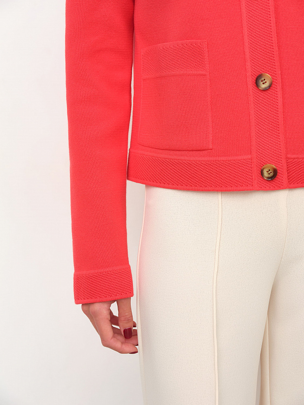Ницца жакет трикотажный (глубокий коралловый, 46)