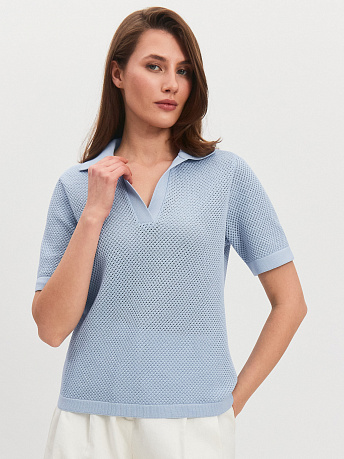 Футболка с воротником поло из вискозы Нолан