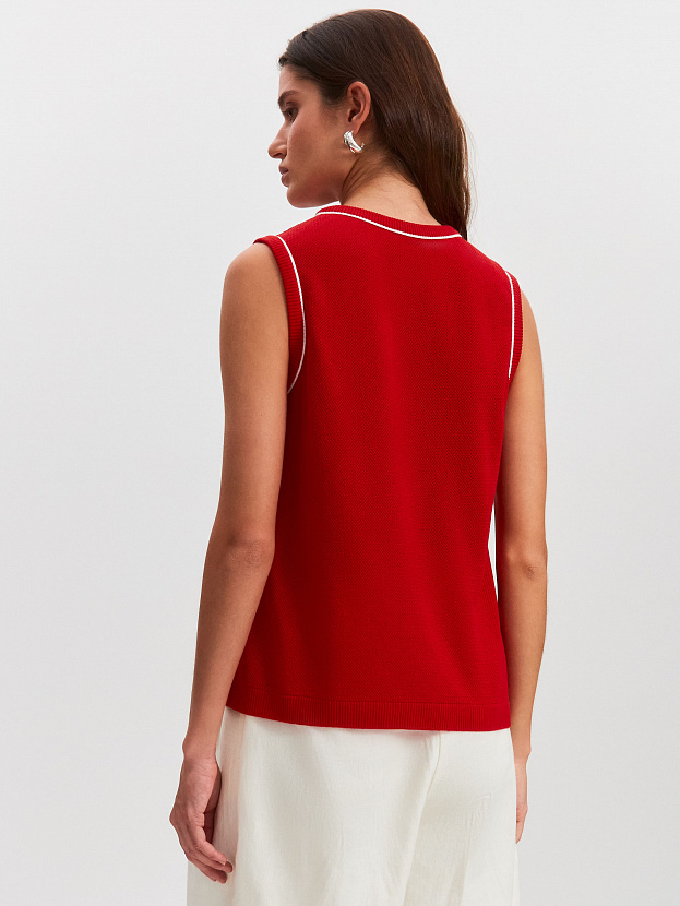 Эмма джемпер без рукавов трикотажный (красный, 44-46)