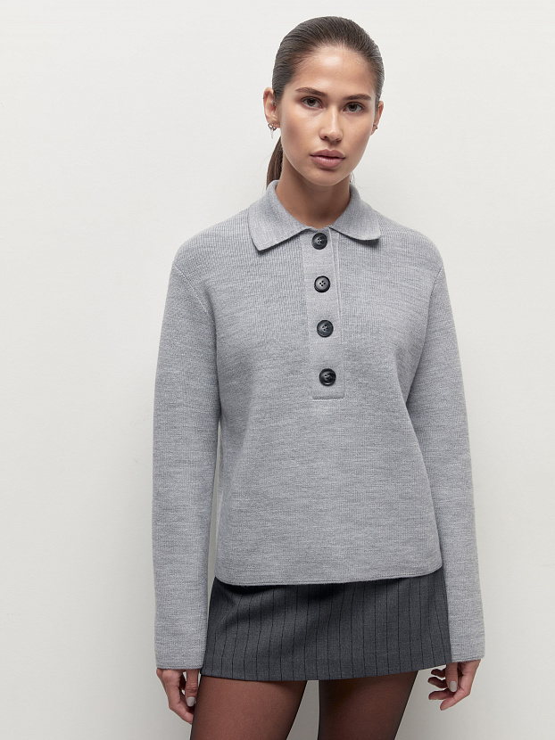 Крафт джемпер трикотажный (светлый маренго, 44-46)