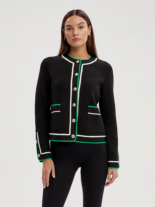 Майя жакет трикотажный (черный/серебро, 46-48)