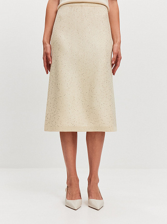 Юбка с пайетками из хлопка и вискозы Лора