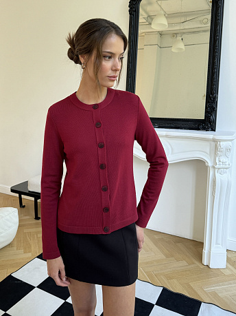 Кардиган из шерсти мериноса и вискозы Мята