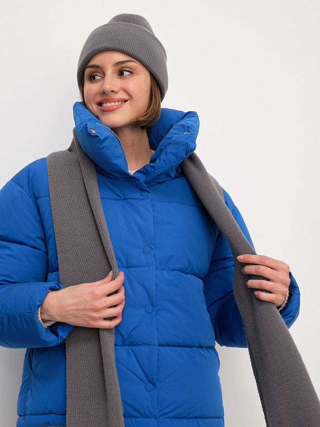 Квартет комплект (шапка+шарф) трикотажный (серо-фиолетовый, 56-58)