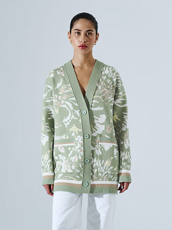 Кардиган из вискозы с жаккардовым рисунком Гарда