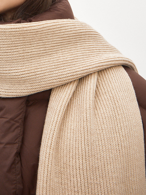 Бредли комплект (шапка+шарф) трикотажный (св.бежевый/кремовый)