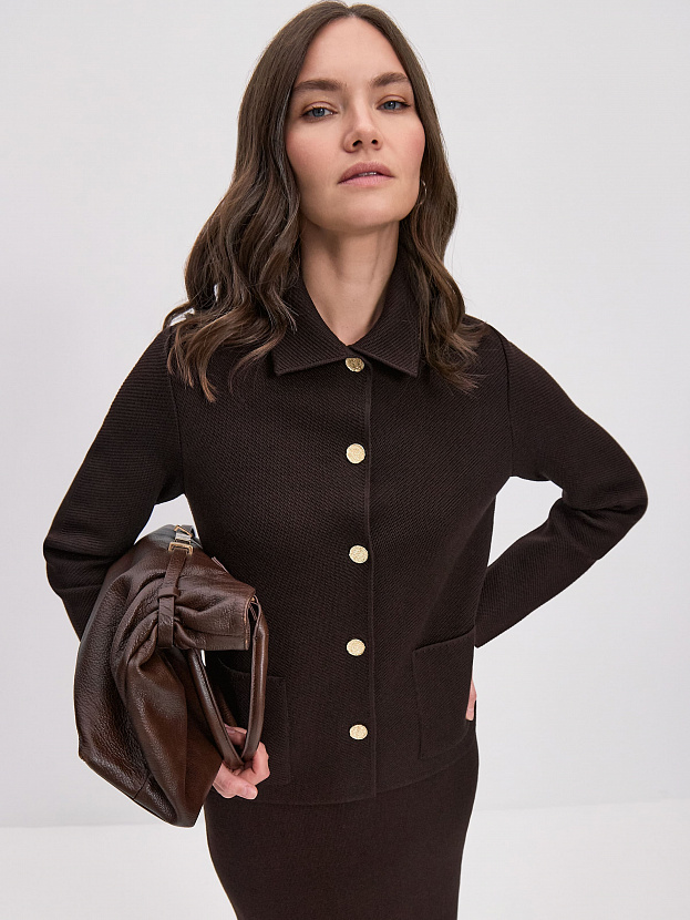 Милена жакет трикотажный (темно-коричневый, 44-46)