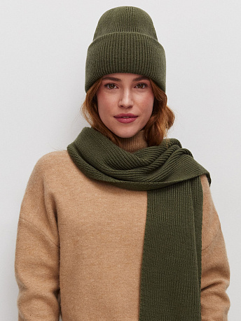 Комплект из шапки и шарфа из шерсти мериноса Ботаника
