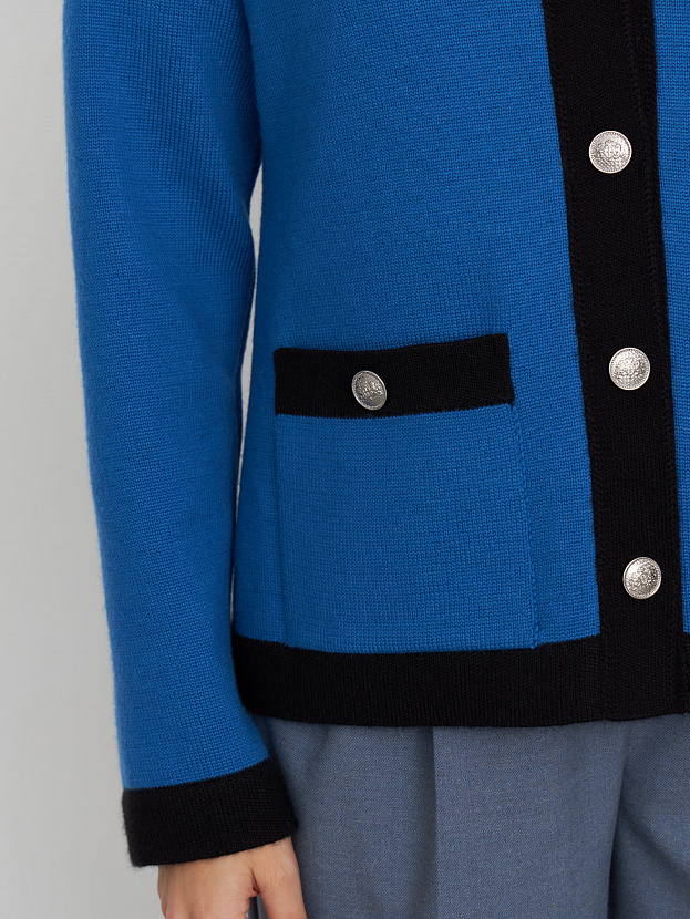 Гамма кардиган трикотажный (ярко-синий/черный, 44-46)