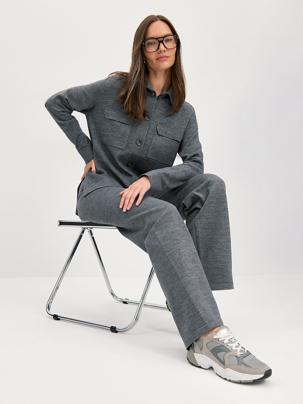 Джемми брюки трикотажные (серый меланж, 44-46/164-170)