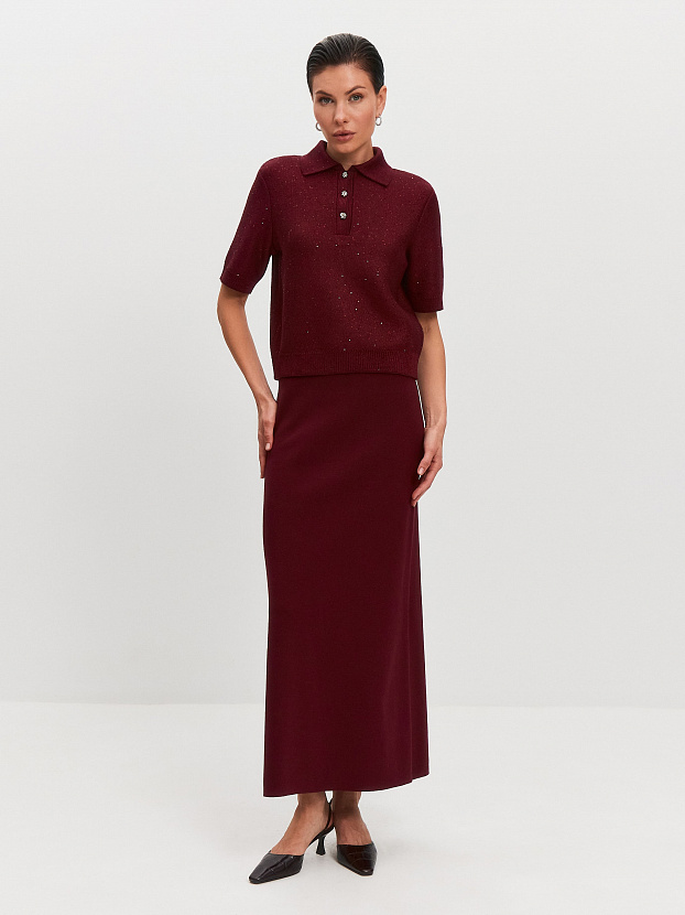 Айн джемпер (поло) трикотажный (бордо, 44-46)