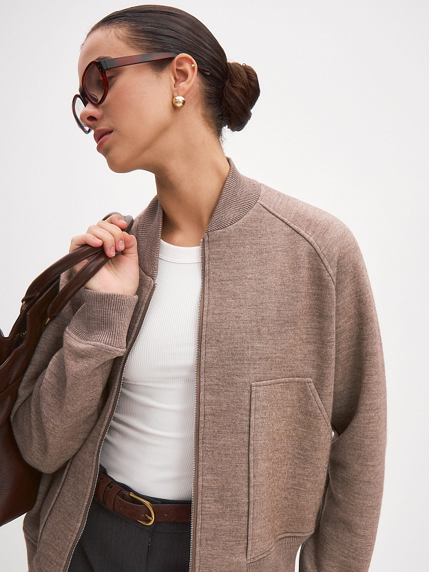 Арте кардиган (бомбер) трикотажный (какао, 44-46)