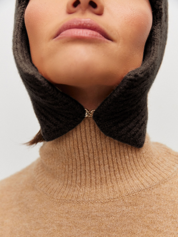 Онтарио шапка-ушанка трикотажная (т.коричневый, 56-58)