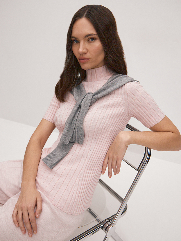 Дайси водолазка трикотажная (бледно-розовый, 44-46)