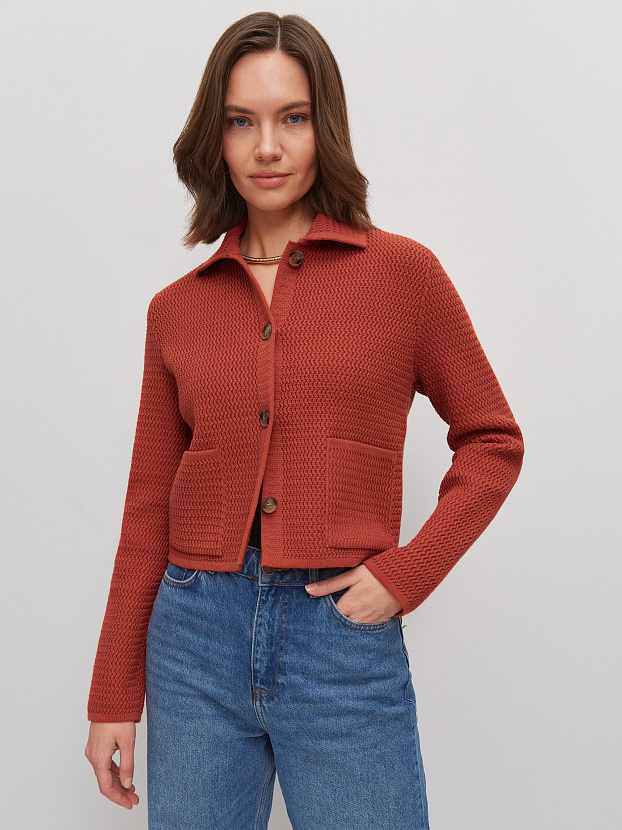 Селена жакет трикотажный (темно-оранжевый, 46)