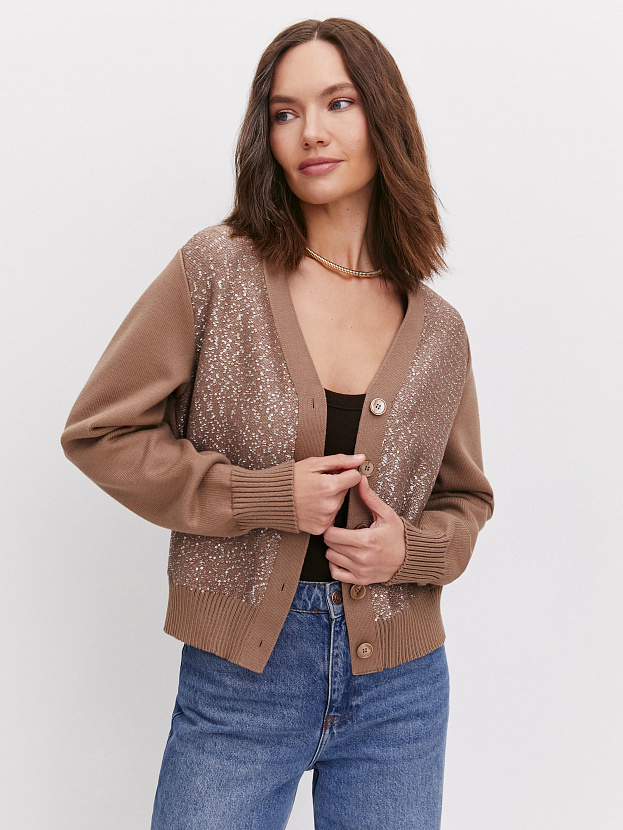 Дюна кардиган трикотажный (какао, 44-46)