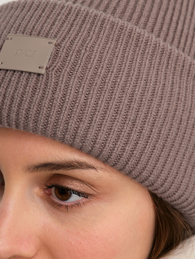 Спейс комплект (шапка+шарф) трикотажный (кофе, 56-58)