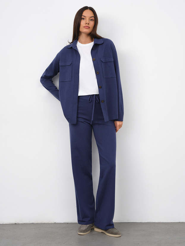 Джемми костюм ( рубашка+брюки ) трикотажный (синий, 40-42/164-170)