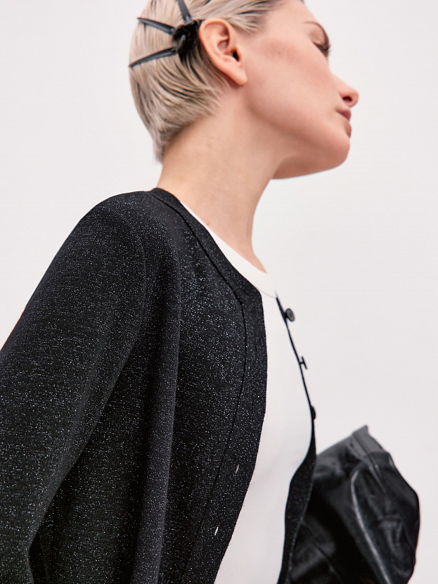 Розалин кардиган трикотажный (черный, 44-46)