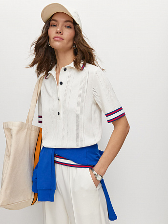 Футболка-поло с акцентными полосками Данте