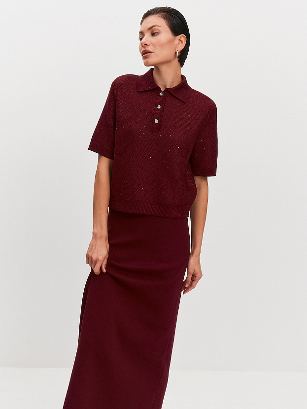 Айн джемпер (поло) трикотажный (бордо, 44-46)