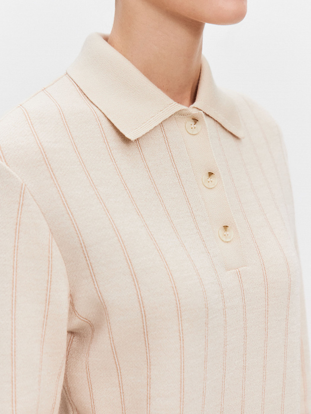 Генри джемпер (поло) трикотажный (кремовый, 44-46)