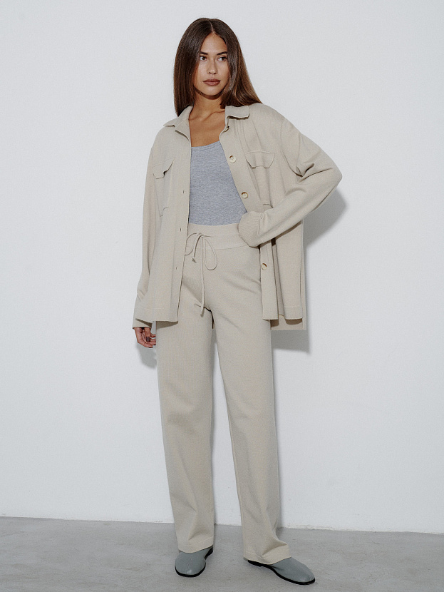 Джемми костюм ( рубашка+брюки ) трикотажный (светло-песочный, 40-42/164-170)