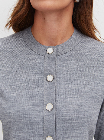 Кардиган из шерсти мериноса и вискозы Мята