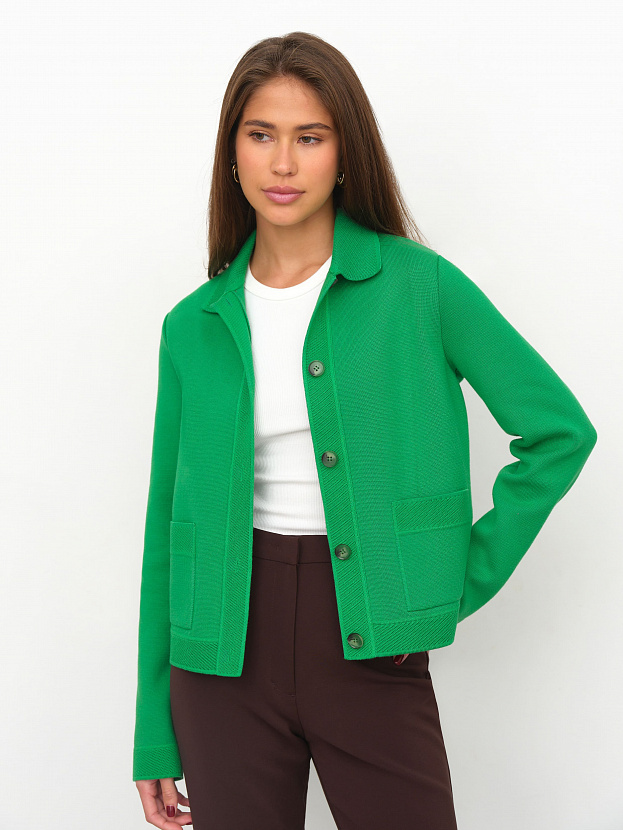 Ницца жакет трикотажный (ярко-зеленый, 46)