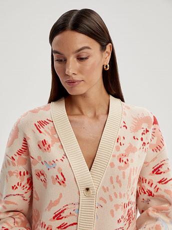 Кардиган из вискозы с жаккардовым рисунком Гарда