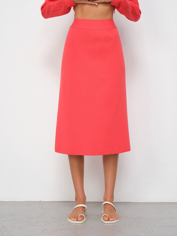 Моне юбка трикотажная (глубокий коралловый, 46)