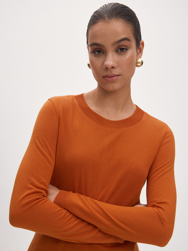 Петра джемпер (лонгслив) трикотажный (терракотовый, 44-46)