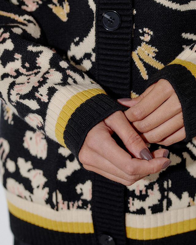 Горизонт кардиган трикотажный (черный, 44-46)