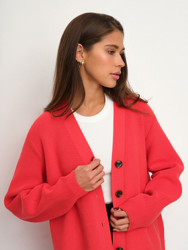 Родос кардиган трикотажный (глубокий коралловый, 44-46)