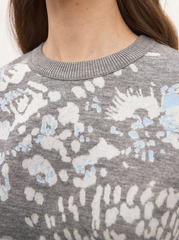 Мадлен джемпер трикотажный (серый меланж, 44-46)