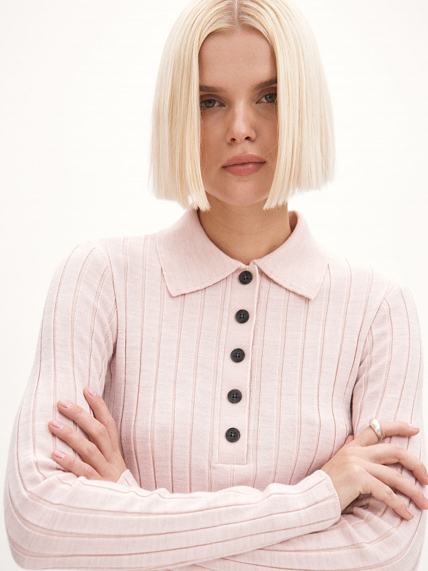 Пейдж джемпер (поло) трикотажный (бледно-розовый, 44-46)