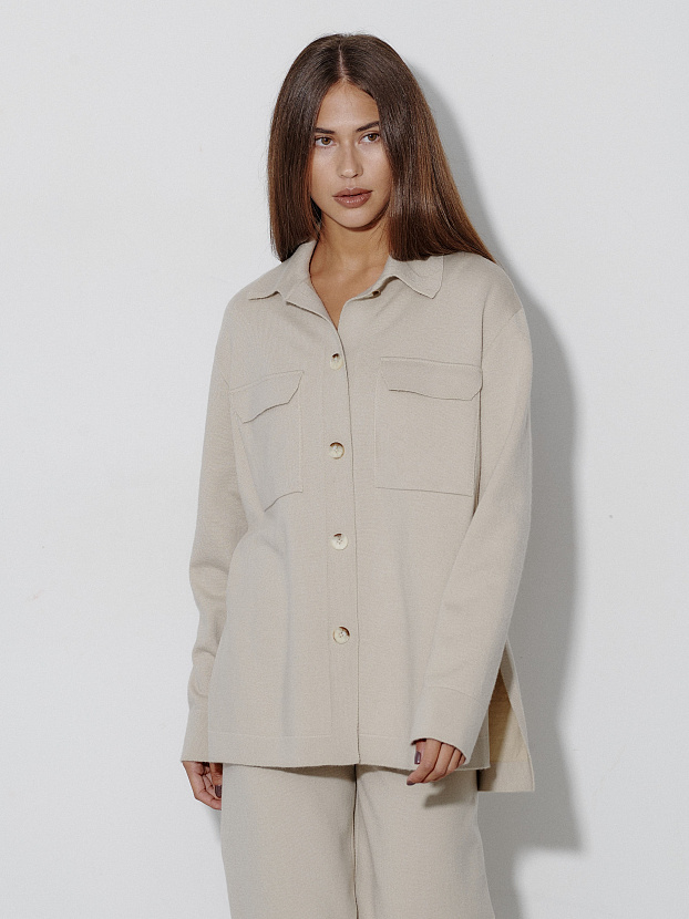 Джемми костюм ( рубашка+брюки ) трикотажный (светло-песочный, 40-42/164-170)