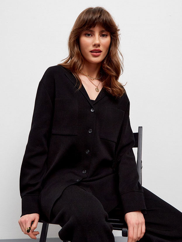 Тира кардиган трикотажный (черный, 44-46)