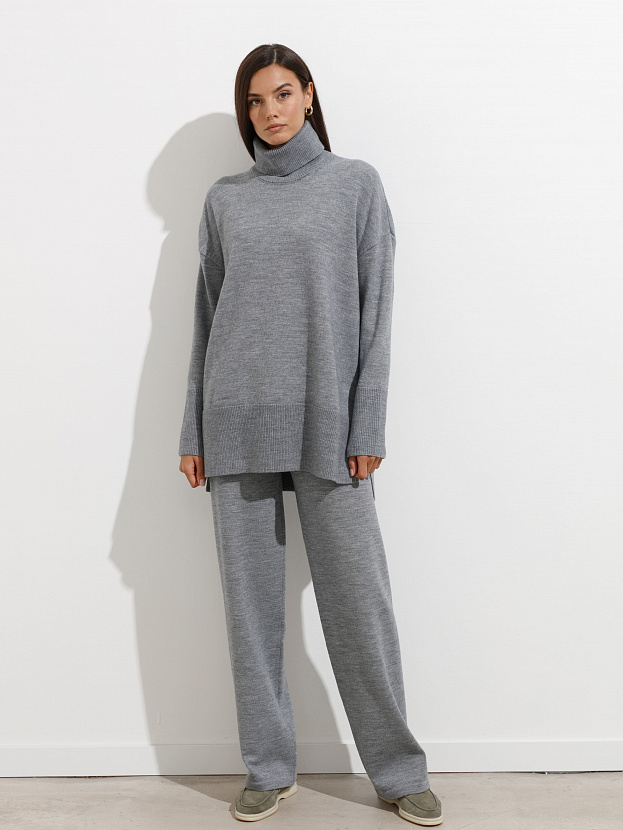 Сатурн костюм (джемпер+брюки) трикотажный (серый меланж, 40-42/164-170)