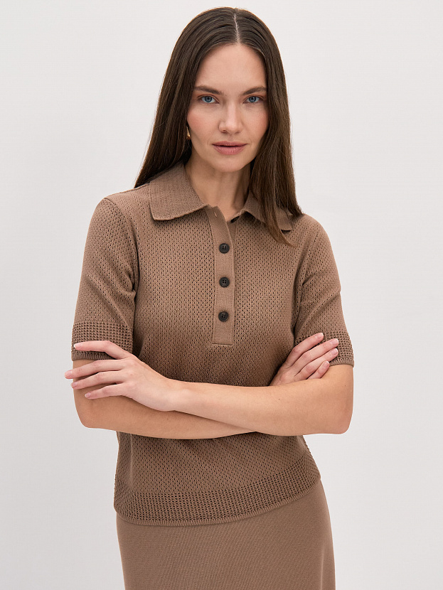 Симоне джемпер (футболка) трикотажный (какао, 44-46)