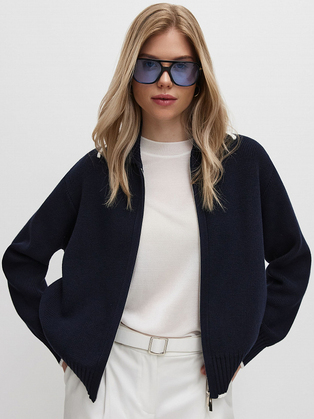 Гранд джемпер (бомбер) трикотажный (т.синий, 44-46)