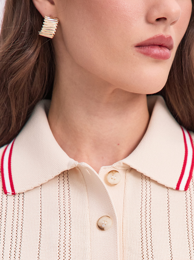 Льюис джемпер (поло) трикотажный (кремовый/красный, 44-46)