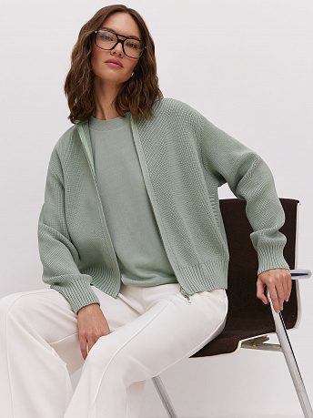 Бомбер из хлопка с отложным воротником Гранд