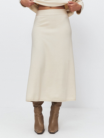 Юбка-миди из шерсти мериноса и вискозы Мисти