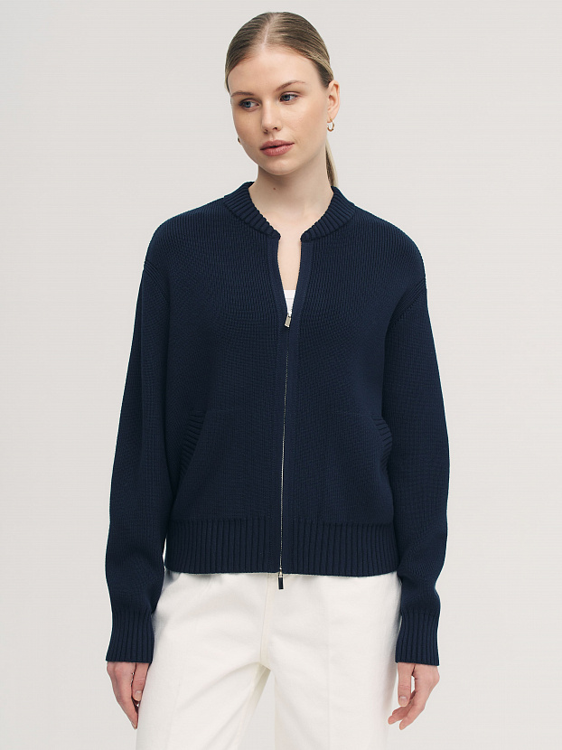 Честер джемпер (бомбер) трикотажный (т.синий, 44-46)