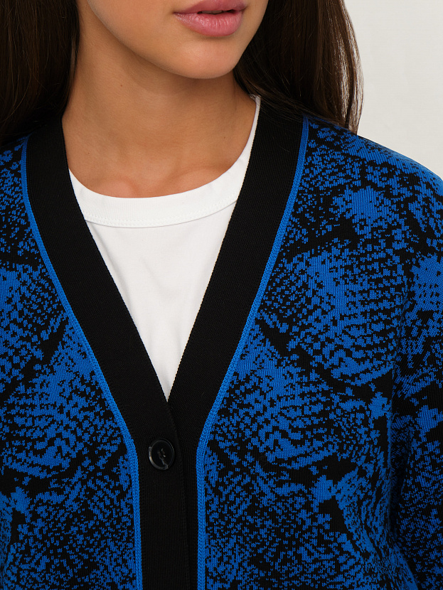 Сандро кардиган трикотажный (черный/ультрамарин, 44-46)