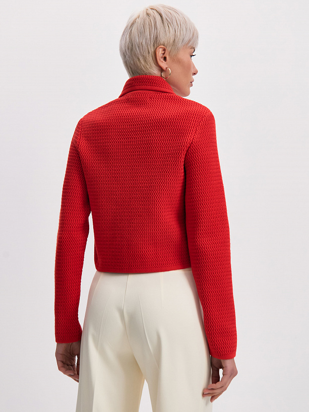 Селена жакет трикотажный (красный/белое золото, 46)