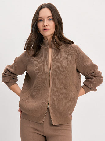 Бомбер из хлопка с воротником-стойкой Денвер